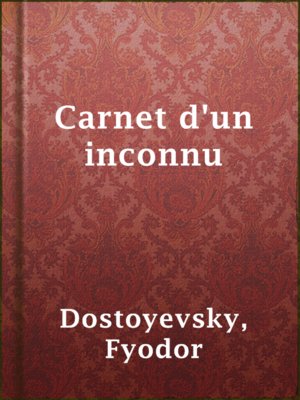 cover image of Carnet d'un inconnu